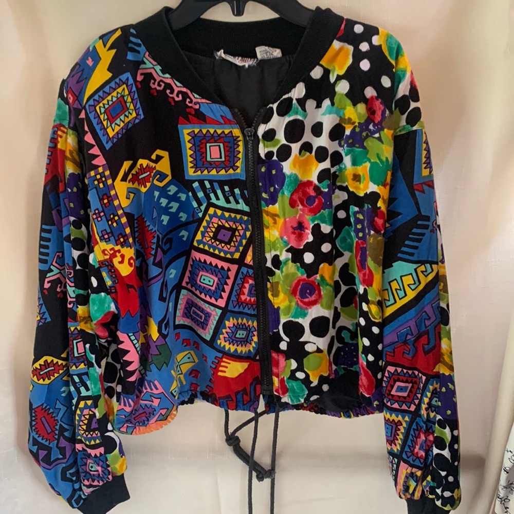 Speed Limit MPH vintage multicolored bright jacket medium